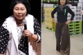 이순실, 위고비 맞고 36kg 감량..개미허리 자랑 "2XL→44반