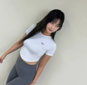 치어리더 김한솔 가슴 봉긋 흰티 레깅스