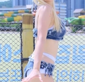 치어리더 유채연 허벅지 청브라 비키니 가슴