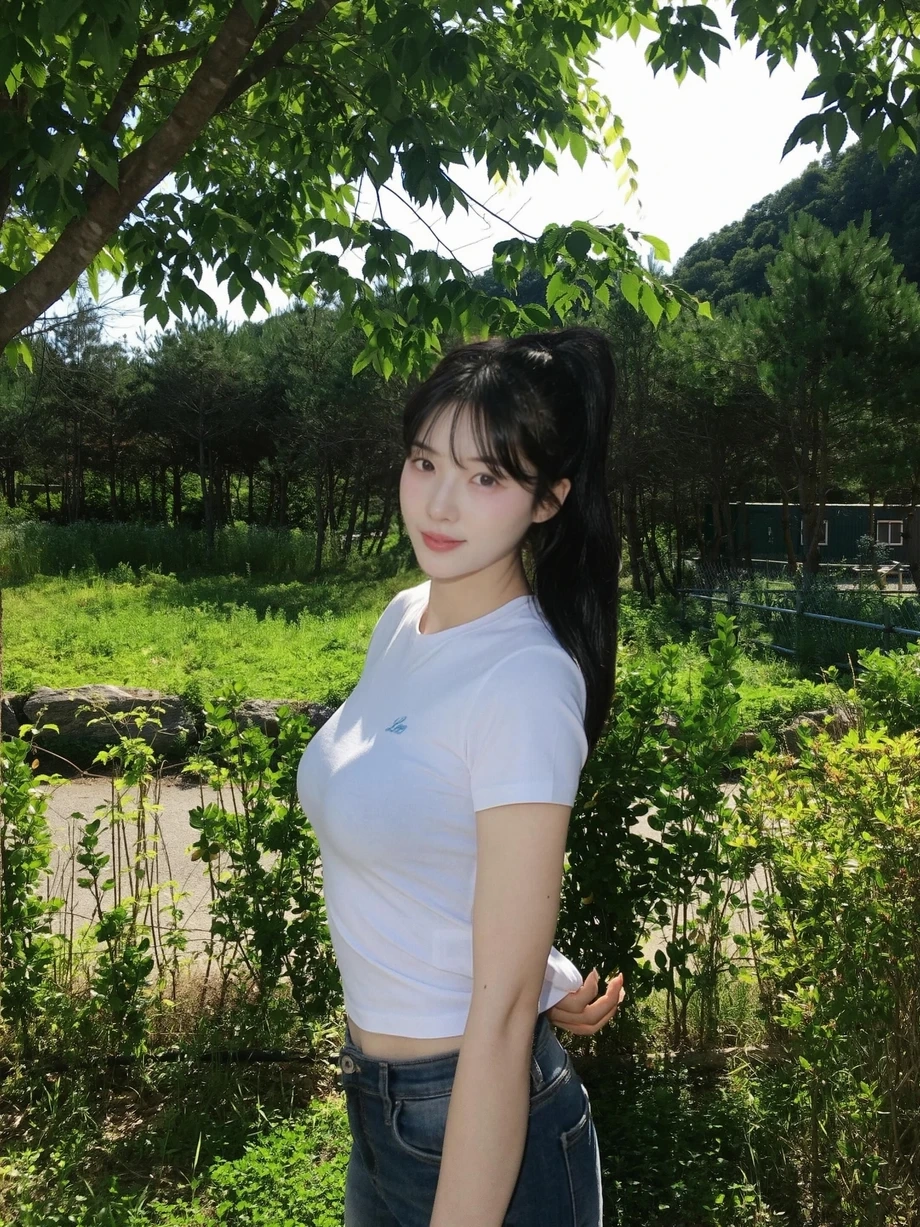 치어리더 박민서 가슴 봉긋 흰티 청바지 몸매