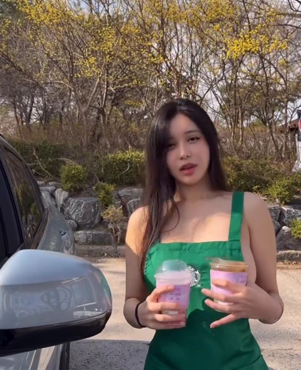 서안 노브라 사이드붑 녹색 앞치마