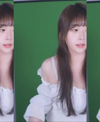 진땅콩 가슴골 보여주는 청순한 순백색 블라우스