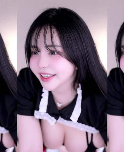 민가유 엉밑살 메이드복 검정 끈브라 사이드붑 레전드