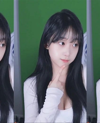 진땅콩 가슴골 화이트 U넥티 애교 부리는 리액션