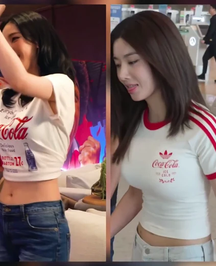 카리나와 권은비 가슴 취향이 확실한 코카콜라 광고주